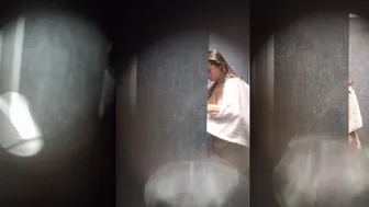 Peephole View of Amateur Girl in Shower - Candid POV
