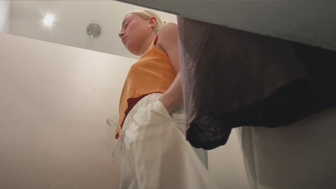 Amazing Blonde Swedish Babe Strips in Dressing Room